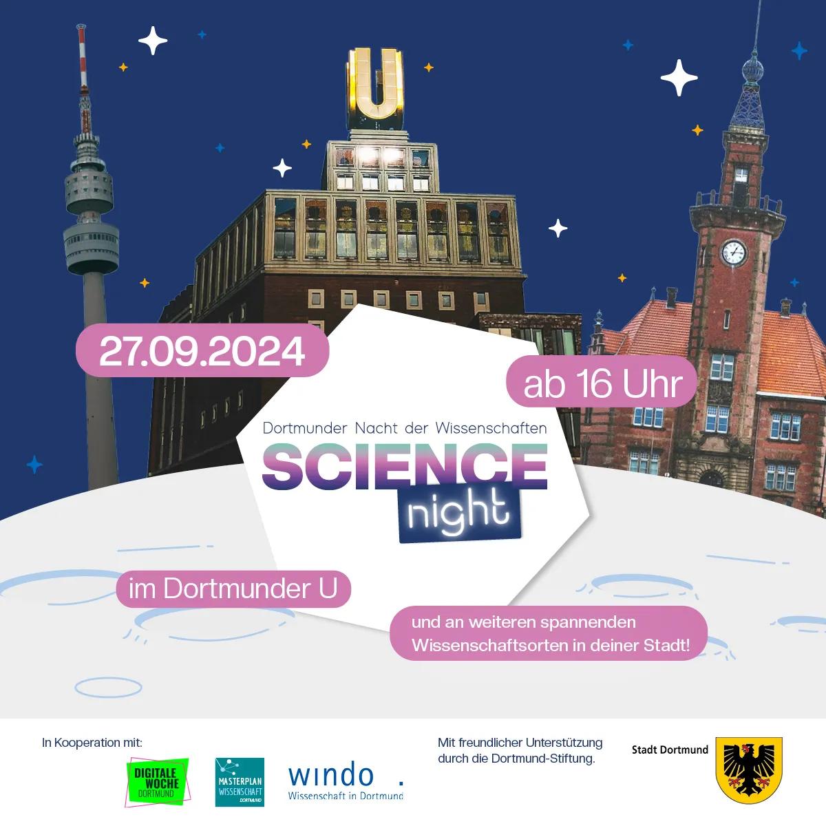 Banner des Events Science Night: Die Dortmunder Nacht der Wissenschaften